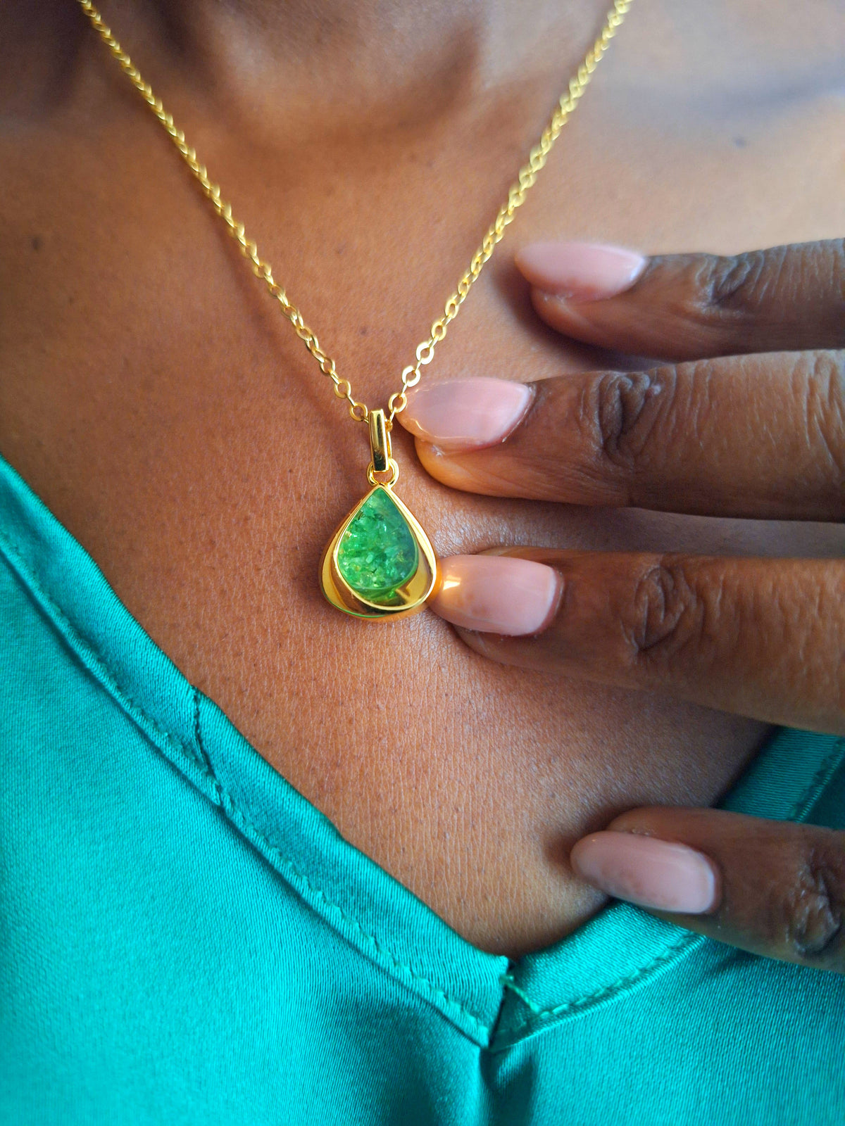 Gold Tsavorite Mao Necklace
