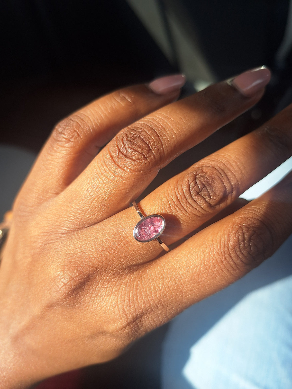 Silver Rhodolite Binti Ring