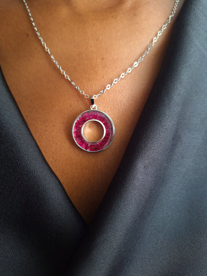 Silver Ruby Malkia Necklace