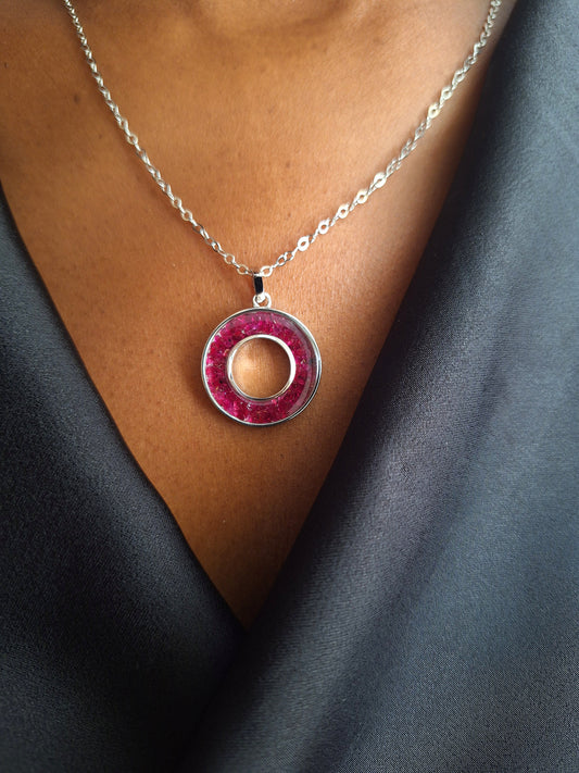 Silver Ruby Malkia Necklace
