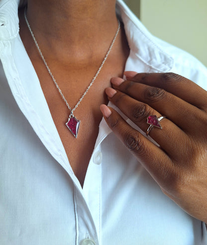 Silver Ruby Ngao Necklace