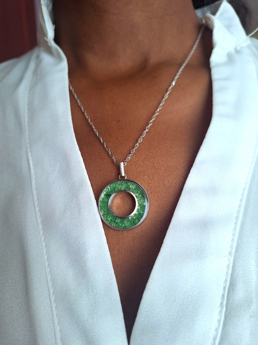 Silver Tsavorite Malkia Necklace