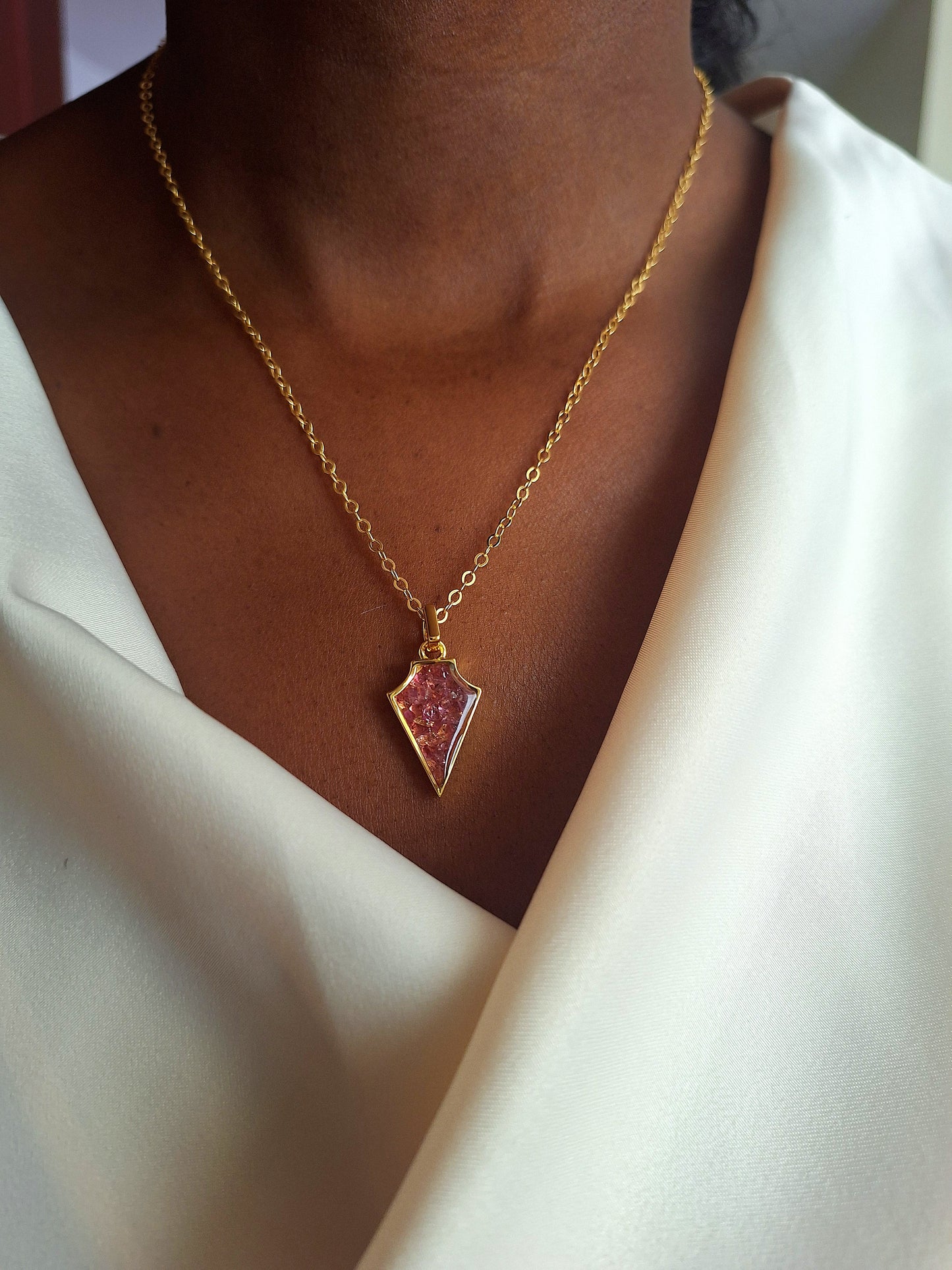 Gold Rhodolite Ngao Necklace