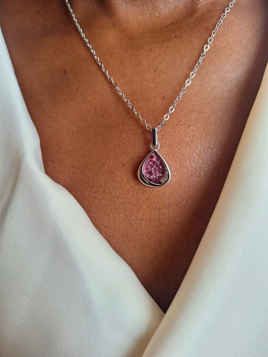 Silver Rhodolite Mao Necklace