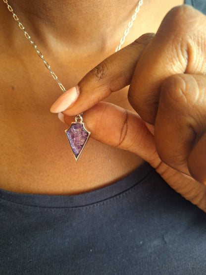 Silver Amethyst Ngao Necklace