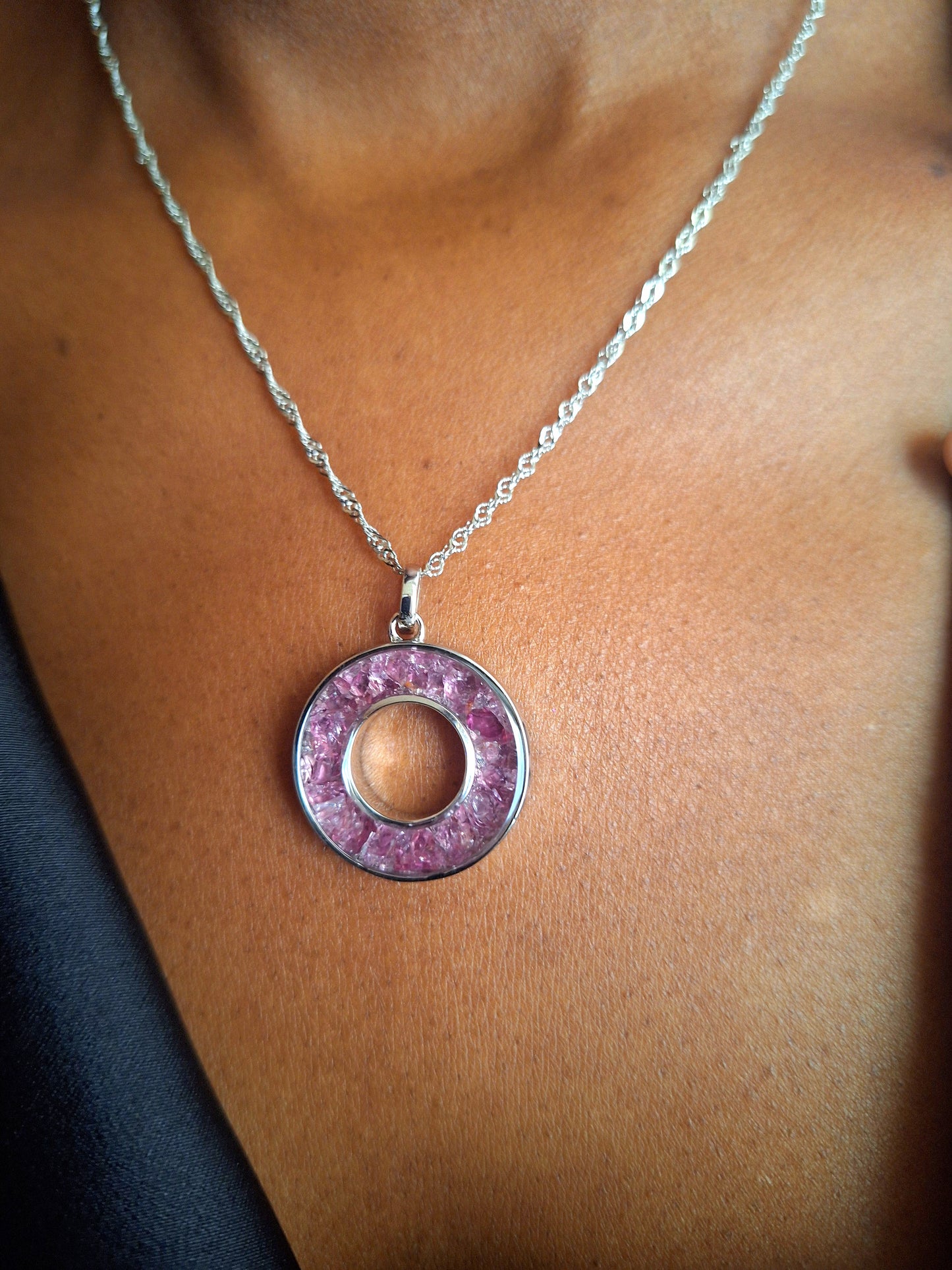 Silver Rhodolite Malkia Necklace