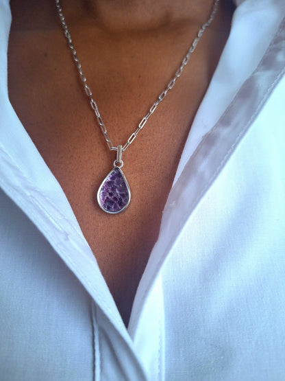 Silver Amethyst Chozi Necklace