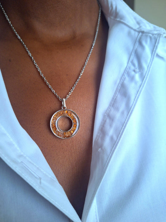Silver Spessartine Malkia Necklace