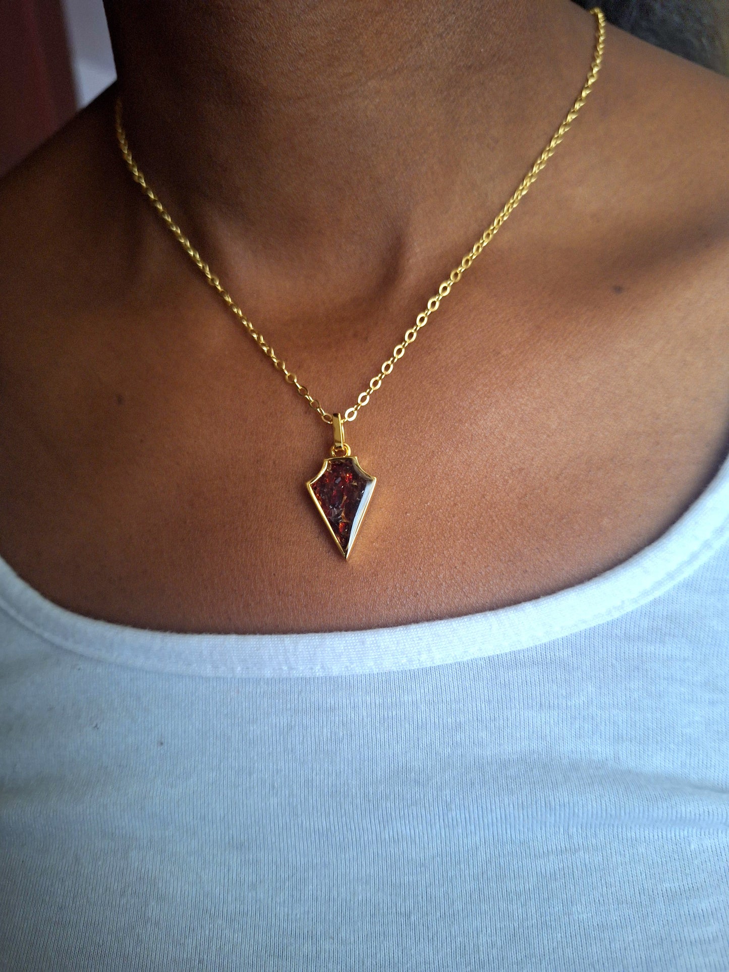 Gold Pyrope Ngao Necklace