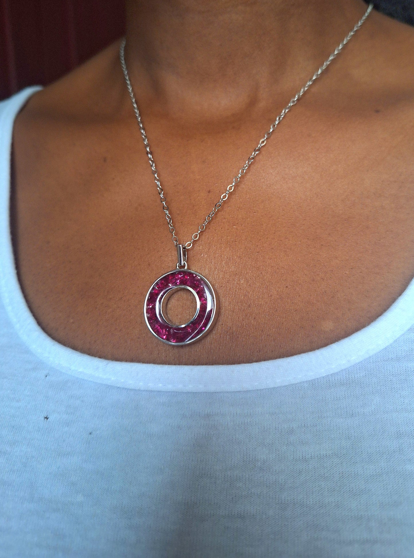 Silver Ruby Malkia Necklace