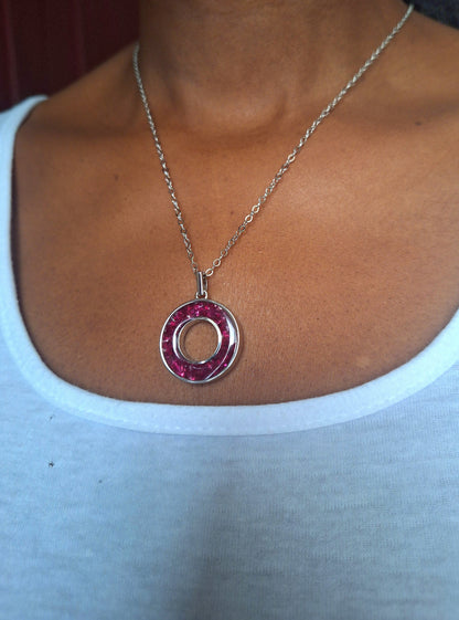Silver Ruby Malkia Necklace