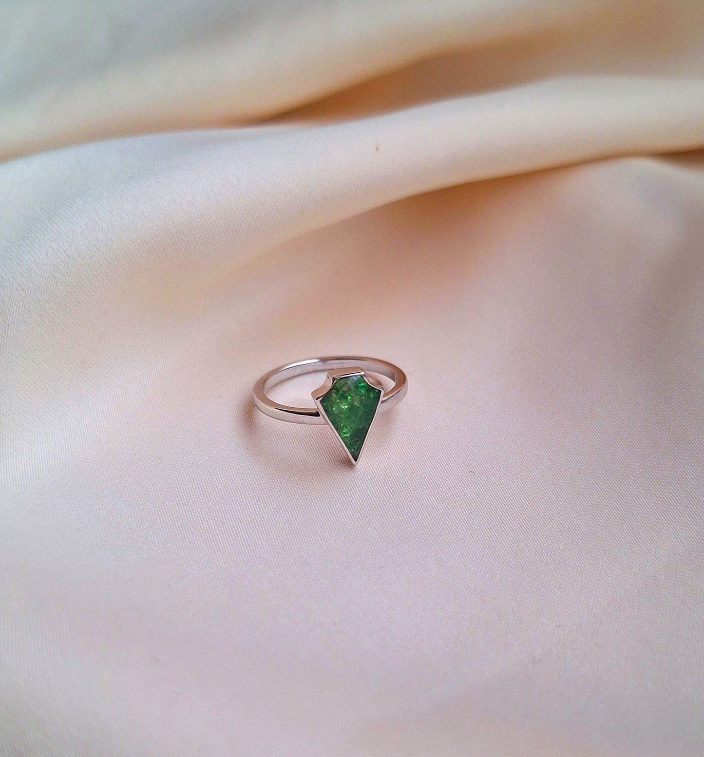 Silver Tsavorite Ngao Ring