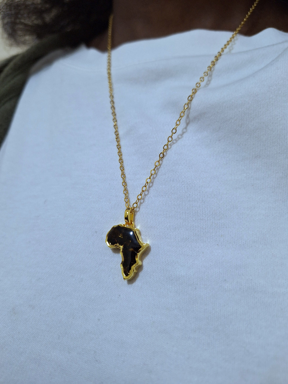 Gold Black Tourmaline Mini Afrika Necklace