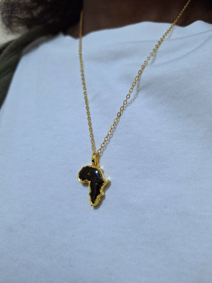 Gold Black Tourmaline Mini Afrika Necklace