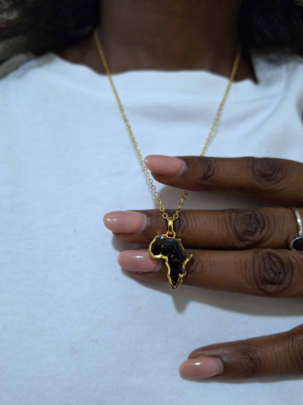 Gold Black Tourmaline Mini Afrika Necklace