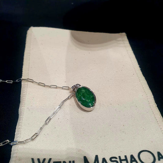 Silver Tsavorite Binti Necklace