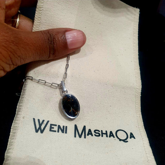 Silver Black Tourmaline Binti Necklace