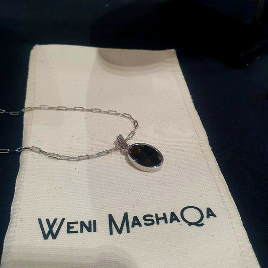 Silver Black Tourmaline Binti Necklace